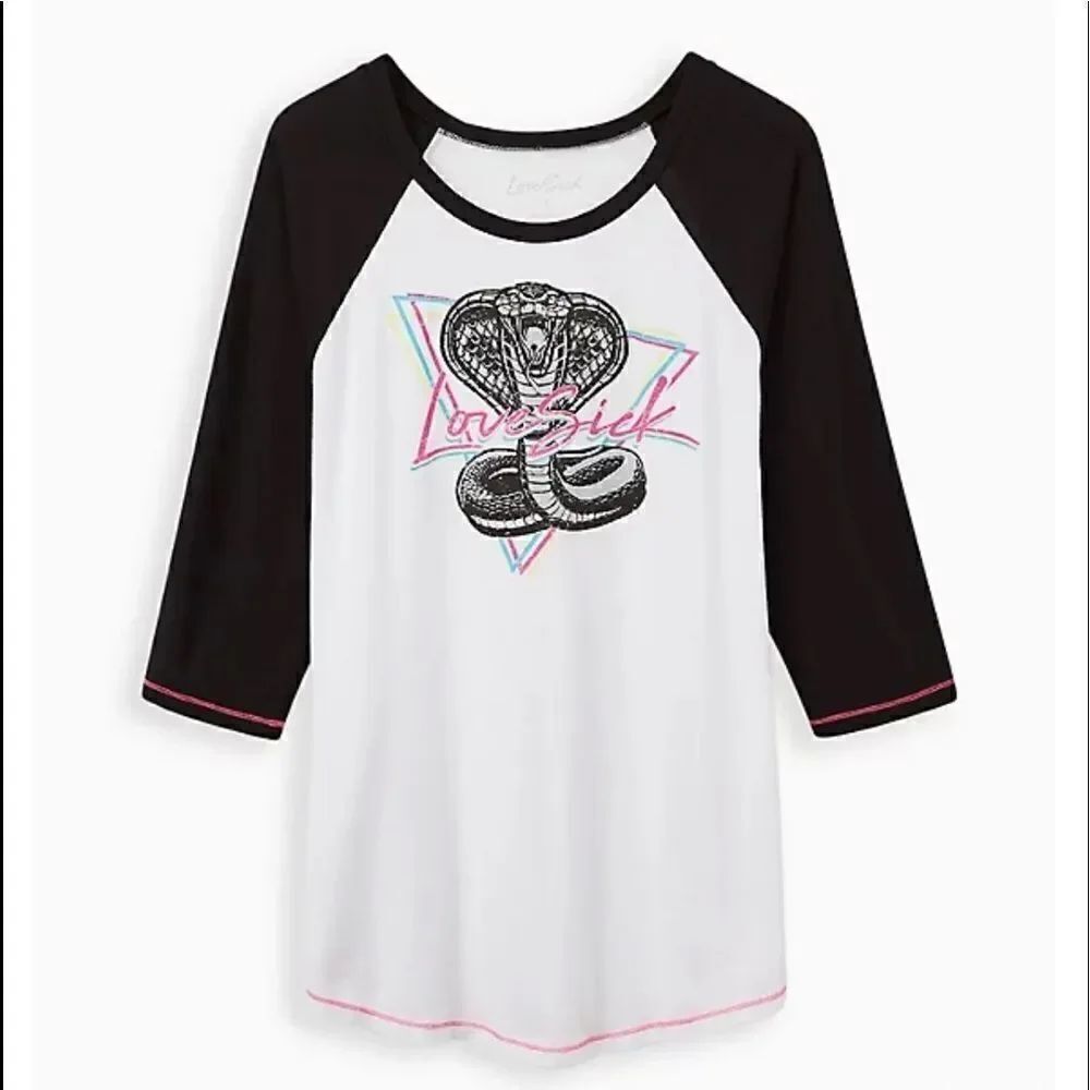 Torrid Lovesick Cobra snake lovesick raglan t tee shirt vintage triangle NEW 2X